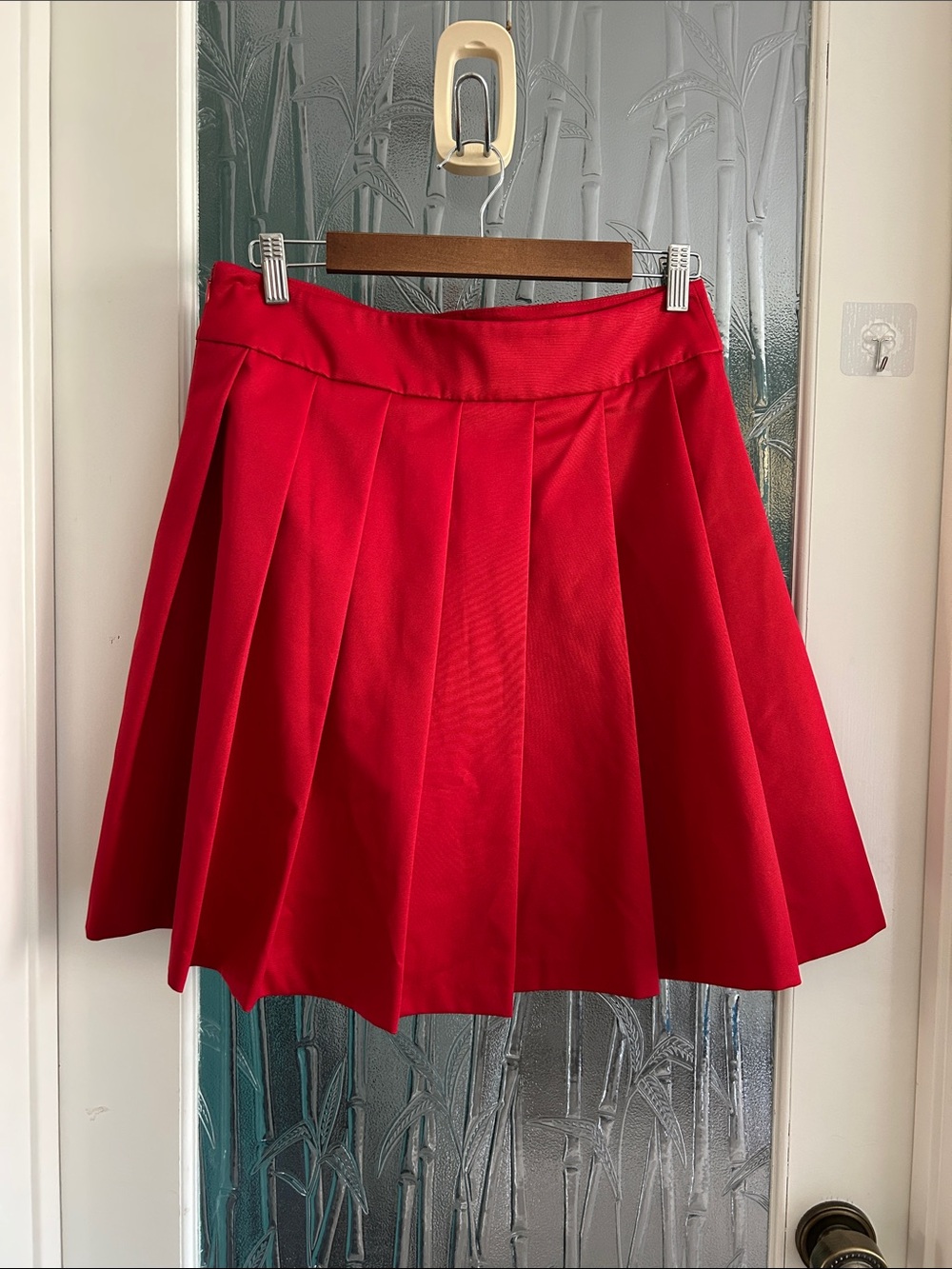 Ann Taylor Red Pleated A-Line Skirt - Women